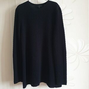 COS‎ Black Textured Long Sleeve Sweater Size S Bubble Waffle Tunic Top Shirt